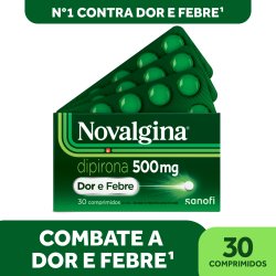 Analgésico E Antitérmico Novalgina Dipirona 500mg 30 Comprimidos