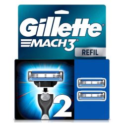 Carga Para Aparelho De Barbear Gillette Mach3 Com 2 Unidades