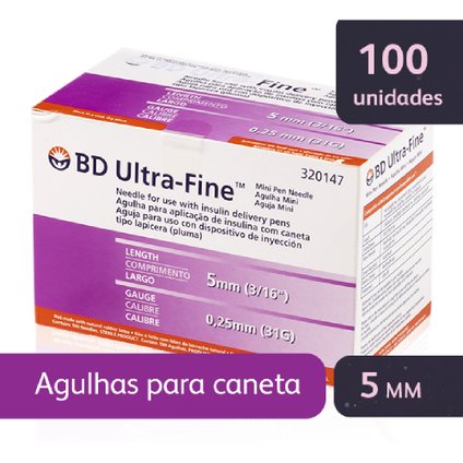 AGULHA CANETA INSULINA BD ULTRA-FINE MINI 5MM
