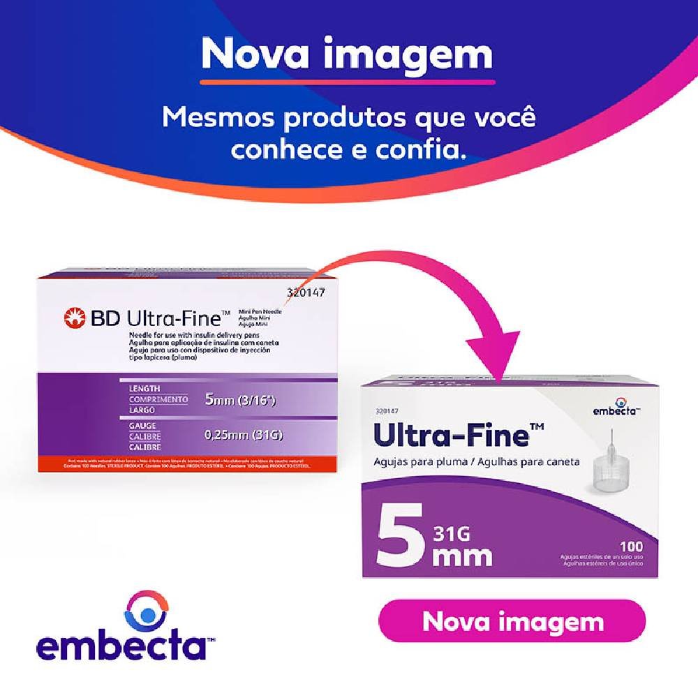 Agulha Caneta Insulina Bd Ultra-fine Mini 5mm
