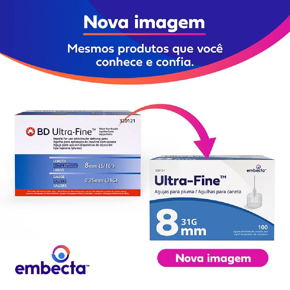 Agulha Caneta Insulina Bd Ultra-fine 8mm