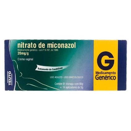 NITRATO DE MICONAZOL 20MG/G CREME VAGINAL 80G + 14 APLICADORES TEUTO GENÉRICO