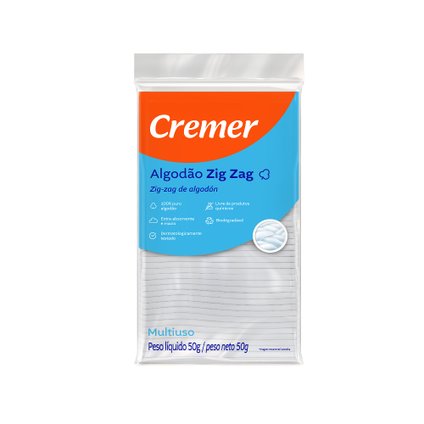 ALGODÃO ZIG ZAG CREMER ZIP LOCK 50G