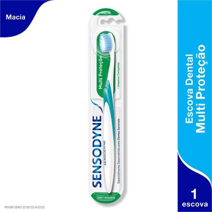 ESCOVA DE DENTE COM CERDAS MACIAS SENSODYNE MULTIPROTEÇÃO PARA DENTES SENSÍVEIS
