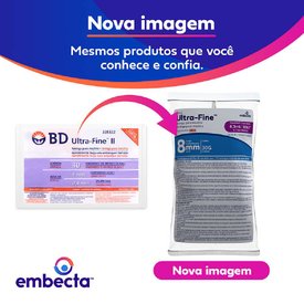 SERINGA PARA INSULINA COM AGULHA BD - 8X0,3MM - 30G - 30UI 0,3ML - 10 UNIDADES