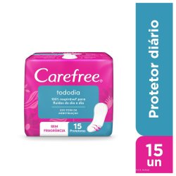 Protetor Diário Carefree Tododia Sem Fragrância 15 Unidades