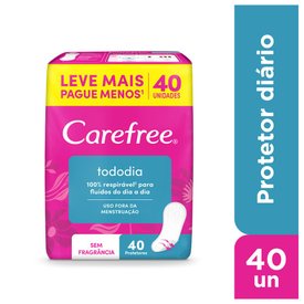 CAREFREE PROTETOR DIÁRIO PROTEÇÃO SEM PERFUME 40 UNIDADES