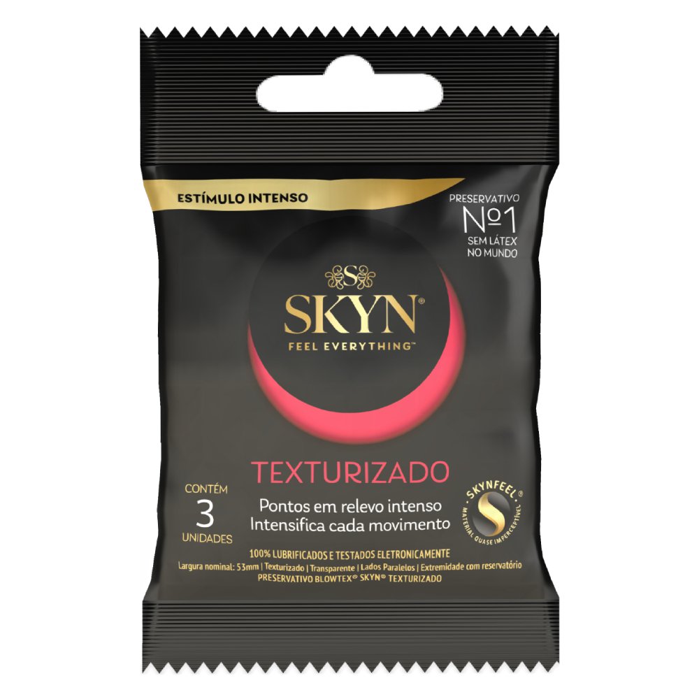 Preservativo Blowtex Skyn Texturizado Com 3 Unidades