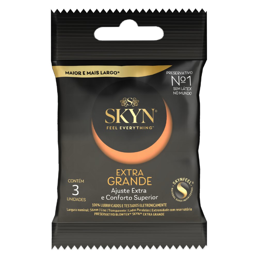 Preservativo Blowtex Skyn Extra Grande Com 3 Unidades