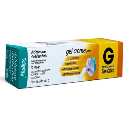 DICLOFENACO DIETILAMÔNIO 10MG/G GEL 60G MEDLEY GENÉRICO P