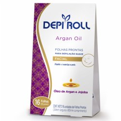 Folha Depilatória Facial Depiroll Argan Oil 16 Unidades
