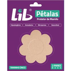 Protetor De Mamilo Lib Pétalas Tamanho Único Bege Com 2 Pares