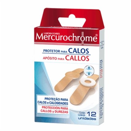 CURATIVO MERCUROCHROME PROTETOR CALOS 12UNIDADES