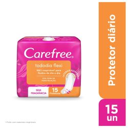 Protetor Diário Carefree® Todo Dia Flexi Sem Perfume 15 Unidades