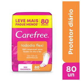 PROTETOR DIÁRIO CAREFREE TODO DIA FLEXI SEM PERFUME LEVE 80 PAGUE 60