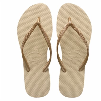 SANDÁLIAS HAVAIANAS SLIM AREIA/DOURADO 33/34