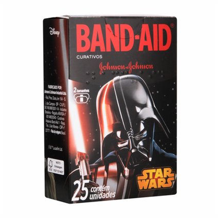 CURATIVO INFANTIL BANDAID STAR WARS COM 25 UNIDADES EM 2 TAMANHOS