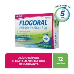 Flogoral Pastilha Para Garganta Sabor Menta 12 Unidades