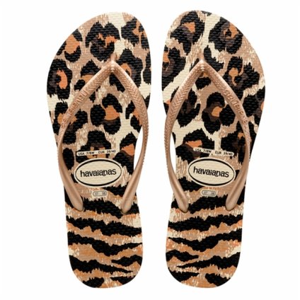 SANDÁLIAS HAVAIANAS SLIM ANIMALS BEGE/ROSE GOLD 33/34