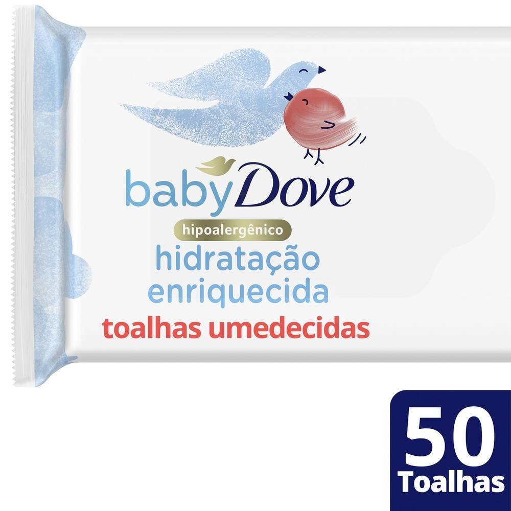 TOALHAS UMEDECIDAS BABY DOVE HIDRATAÇÃO ENRIQUECIDA 50 UNIDADES