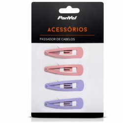 Passador De Cabelo Panvel Acessórios Com 4 Und: 2 Lilás 2 Coral