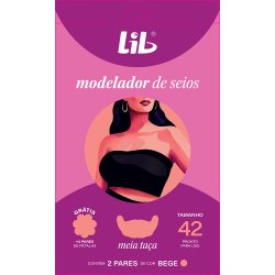 Modelador Para Seios Lib Plus Tamanho 42 Bege Com 2 Pares