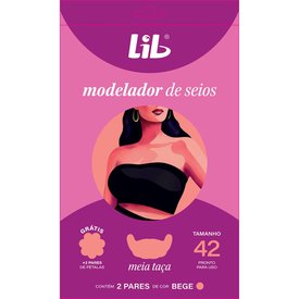 MODELADOR PARA SEIOS LIB PLUS TAMANHO 42 BEGE COM 2 PARES