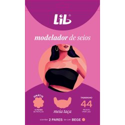 Modelador Para Seios Lib Plus Tamanho 44 Bege Com 2 Pares