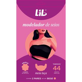 MODELADOR PARA SEIOS LIB PLUS TAMANHO 44 BEGE COM 2 PARES
