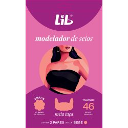 Modelador Para Seios Lib Plus Tamanho 46 Bege Com 2 Pares
