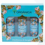 Kit Organica Hidratante-Sabonete Liquido-Body Splash Cha Branco E Gengibre