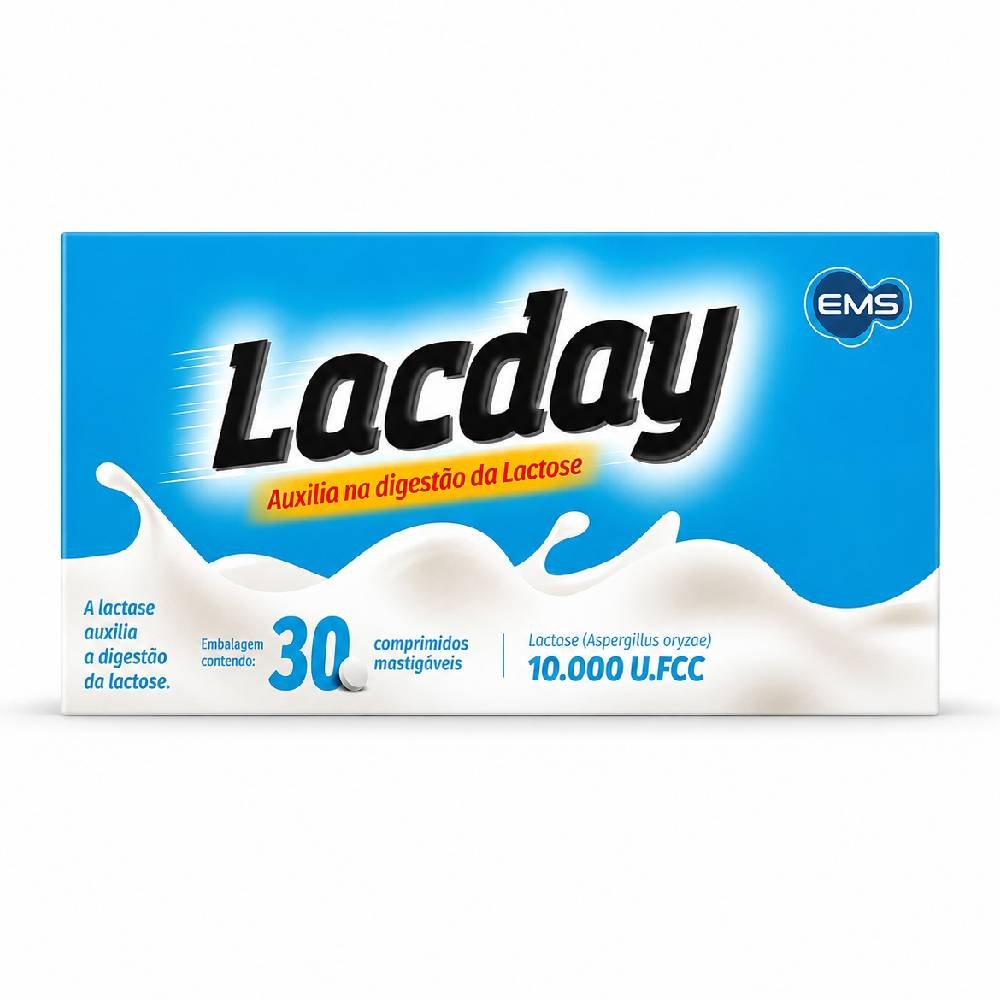 Lacday Enzima Lactase 10.000u.fcc 30 Comprimidos Mastigáveis