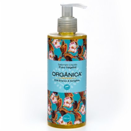 SABONETE LIQUIDO VEGETAL ORGANICA CHÁ BRANCO  GENGIBRE 250ML