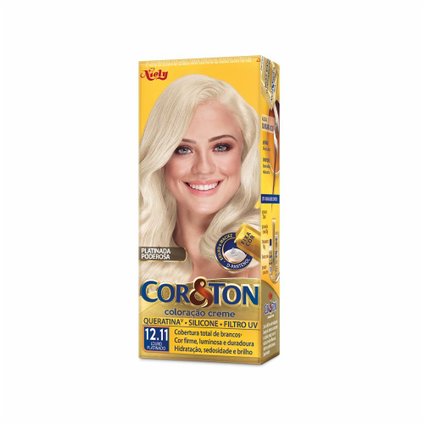 TINTURA PERMANENTE COR E TON 12.11 LOU PLATINADO