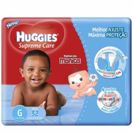 FRALDA HUGGIES SUPREME CARE MENINOS MEGA G C/32