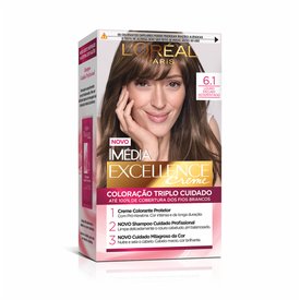 TINTURA PERMANENTE IMÉDIA EXCELLENCE DE L'ORÉAL PARIS 6.1 LOURO ESC ACINZENTADO