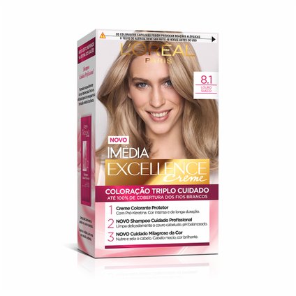TINTURA PERMANENTE IMÉDIA EXCELLENCE DE L'ORÉAL PARIS 8.1 LOURO SUECO