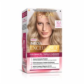 TINTURA PERMANENTE IMÉDIA EXCELLENCE DE L'ORÉAL PARIS 10.1 LOURO CLARISSIMO ACINZENTADO