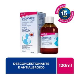 DECONGEX PLUS MALEATO DE BRONFENIRAMINA 2MG/5ML + CLORIDRATO FENILLEFRINA 5MG/5ML XAROPE 120ML