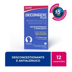 Decongex Plus Maleato De Clorfeniramina 12mg + Cloridrato Fenillefrina 15mg 12 Comprimidos