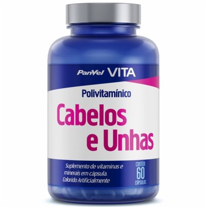 POLIVITAMÍNICO CABELOS E UNHAS PANVEL VITA COM 60 CÁPSULAS