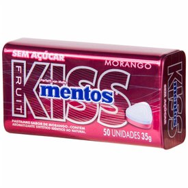 PASTILHA KISS MORANGO MENTOS LATA 35G