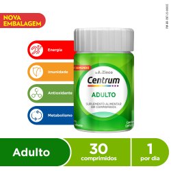 Centrum Adulto Multivitamínico Com Vitaminas De A A Z 30 Comprimidos