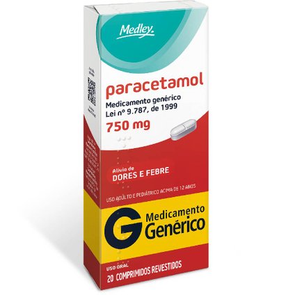 PARACETAMOL 750MG 20 COMPRIMIDOS MEDLEY GENÉRICO C