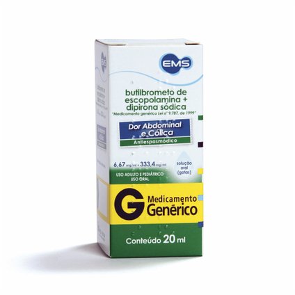 BROMETO N-BUTILESCOPELAMINA +DIPIRONA SÓDICA ICA 20ML EMS GENÉRICO G