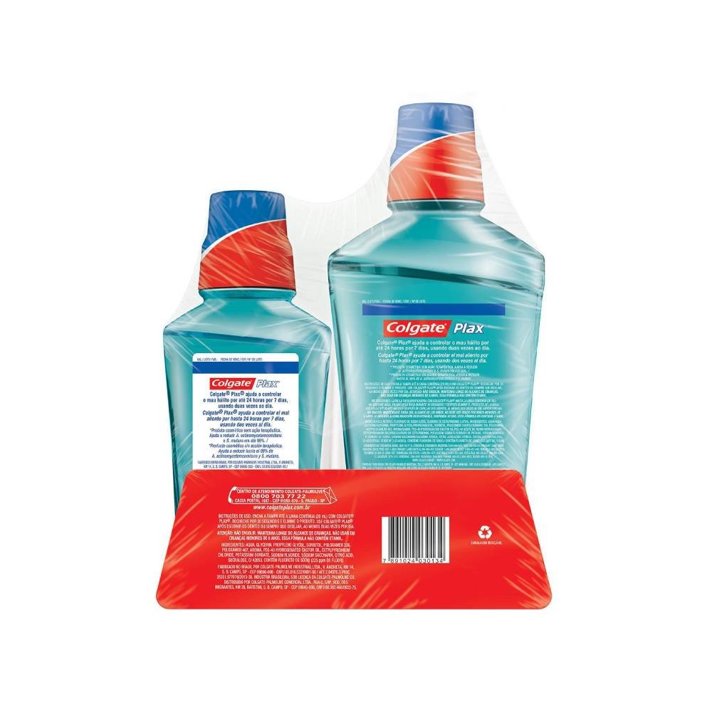 ENXAGUANTE BUCAL COLGATE PLAX ICE INFINITY 500ML PROMO LEVE MAIS 250ML POR 1,99