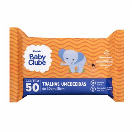 TOALHAS UMEDECIDAS PANVEL BABY CLUBE 50 UNIDADES