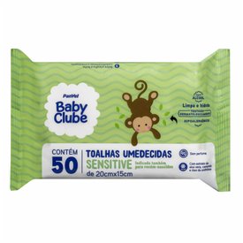 TOALHAS UMEDECIDAS PANVEL BABY CLUBE SENSITIVE 50 UNIDADES