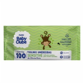 TOALHAS UMEDECIDAS PANVEL BABY CLUBE SENSITIVE 100 UNIDADES
