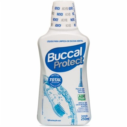 BUCCAL PROTECT LÍQUIDO LIMPEZA PARA ESCOVA DENTAL 250ML